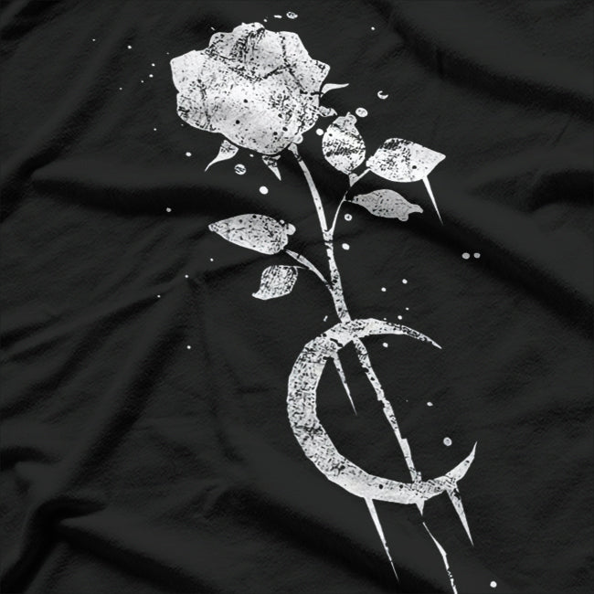 Occult Moon & Rose: Witchcraft Aesthetic T-Shirt