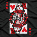Queen of Hearts Playing Card Poker Casino Lover Retro T-Shirt