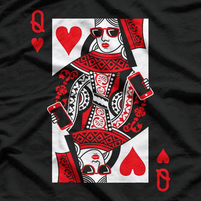 Queen of Hearts Playing Card Poker Casino Lover Retro T-Shirt