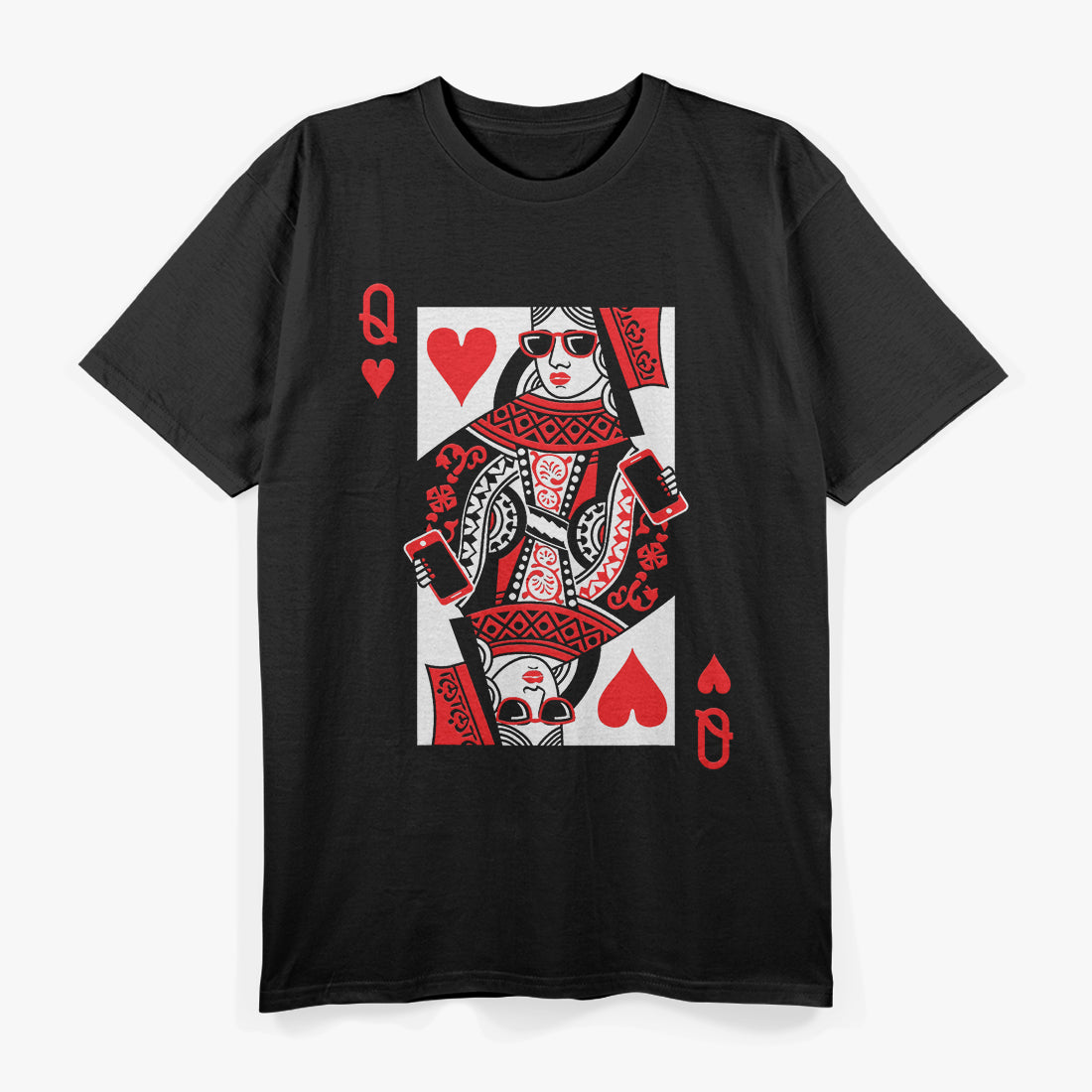 Queen of Hearts Playing Card Poker Casino Lover Retro T-Shirt