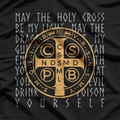 Christian Prayer Saint Benedict Medal & Holy Cross Design  T-Shirt