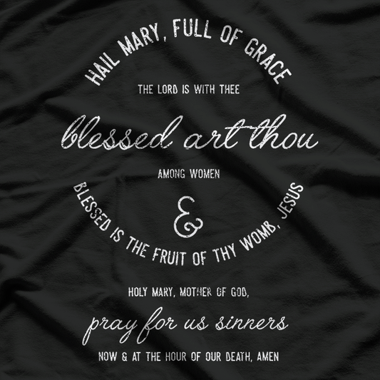 Hail Mary Prayer Catholic Faith Devotional Graphic T-shirt