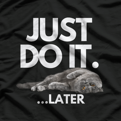 Lazy Cat Humor Graphic T-Shirt