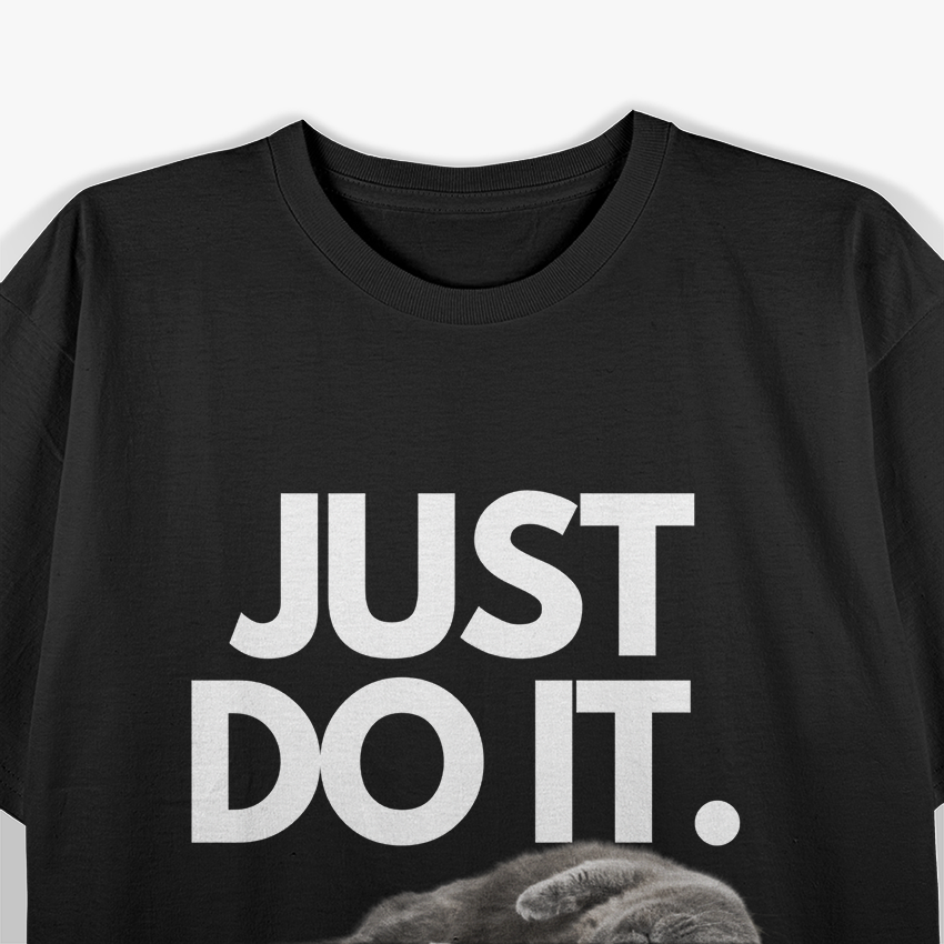 Lazy Cat Humor Graphic T-Shirt