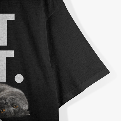 Lazy Cat Humor Graphic T-Shirt