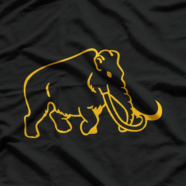 Mammoth Silhouette: Minimalist Line Art T-Shirt
