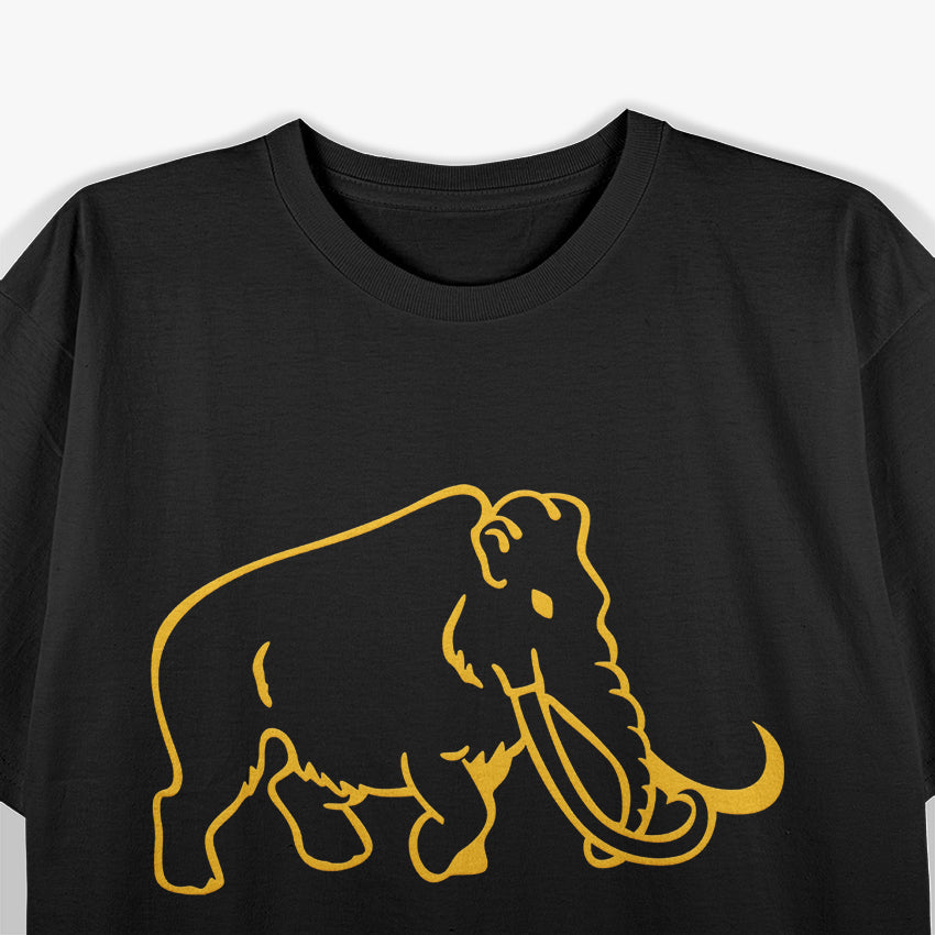 Mammoth Silhouette: Minimalist Line Art T-Shirt