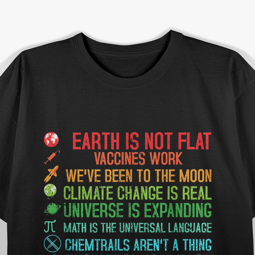 Earth Is Not Flat Science Joke T-Shirt