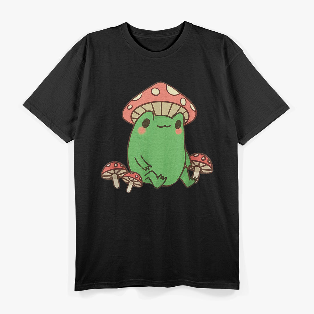 Frog with Mushroom Hat: Quirky and Cute T-Shirt