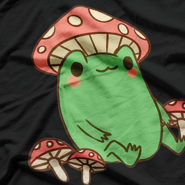 Frog with Mushroom Hat: Quirky and Cute T-Shirt