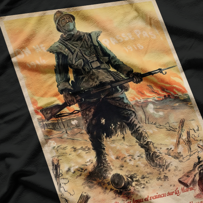 On Ne Passe Pas 1914-1918 – World War I Historical Slogan T-Shirt