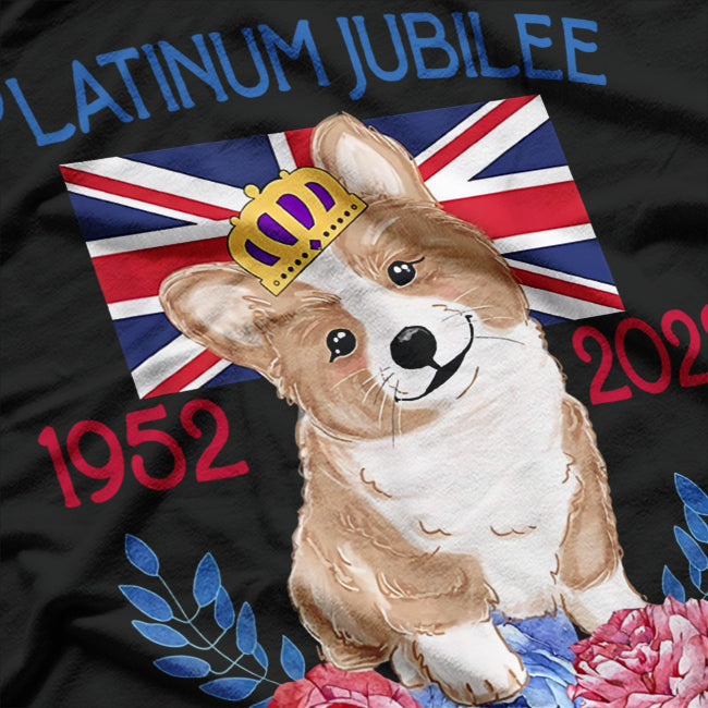 Queen's Platinum Jubilee British Monarch Corgi Lover T-Shirt