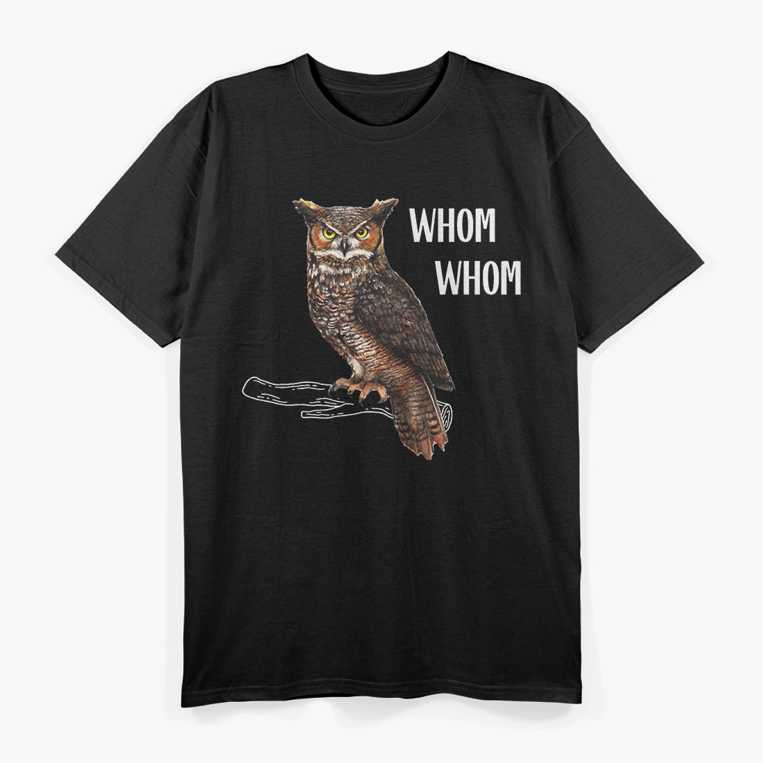 Whom Funny Owl Grammar Enthusiast Clever Humor T-Shirt