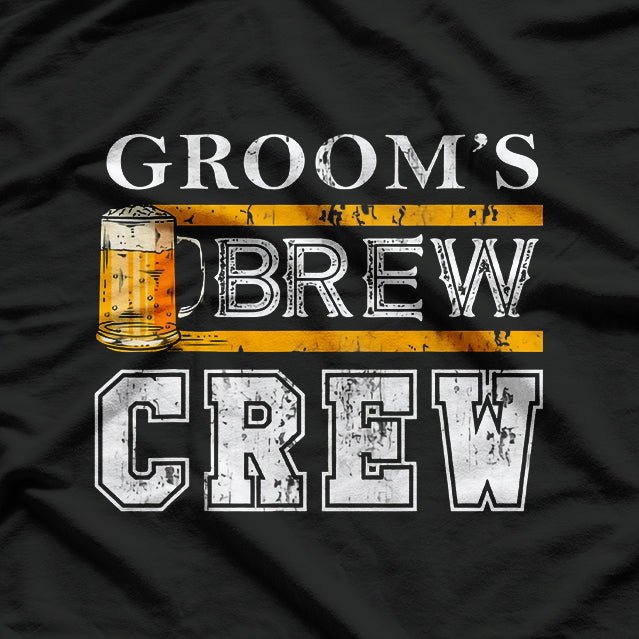 Groom's Brew Crew: Bachelor Party Drinking T-Shirt