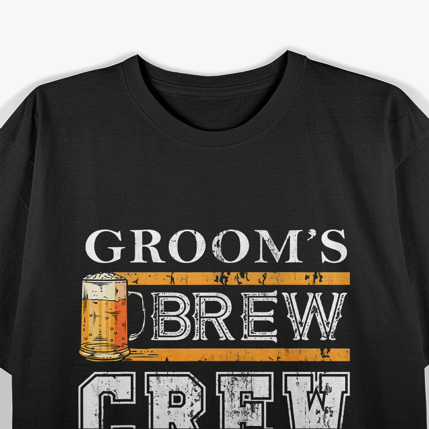 Groom's Brew Crew: Bachelor Party Drinking T-Shirt