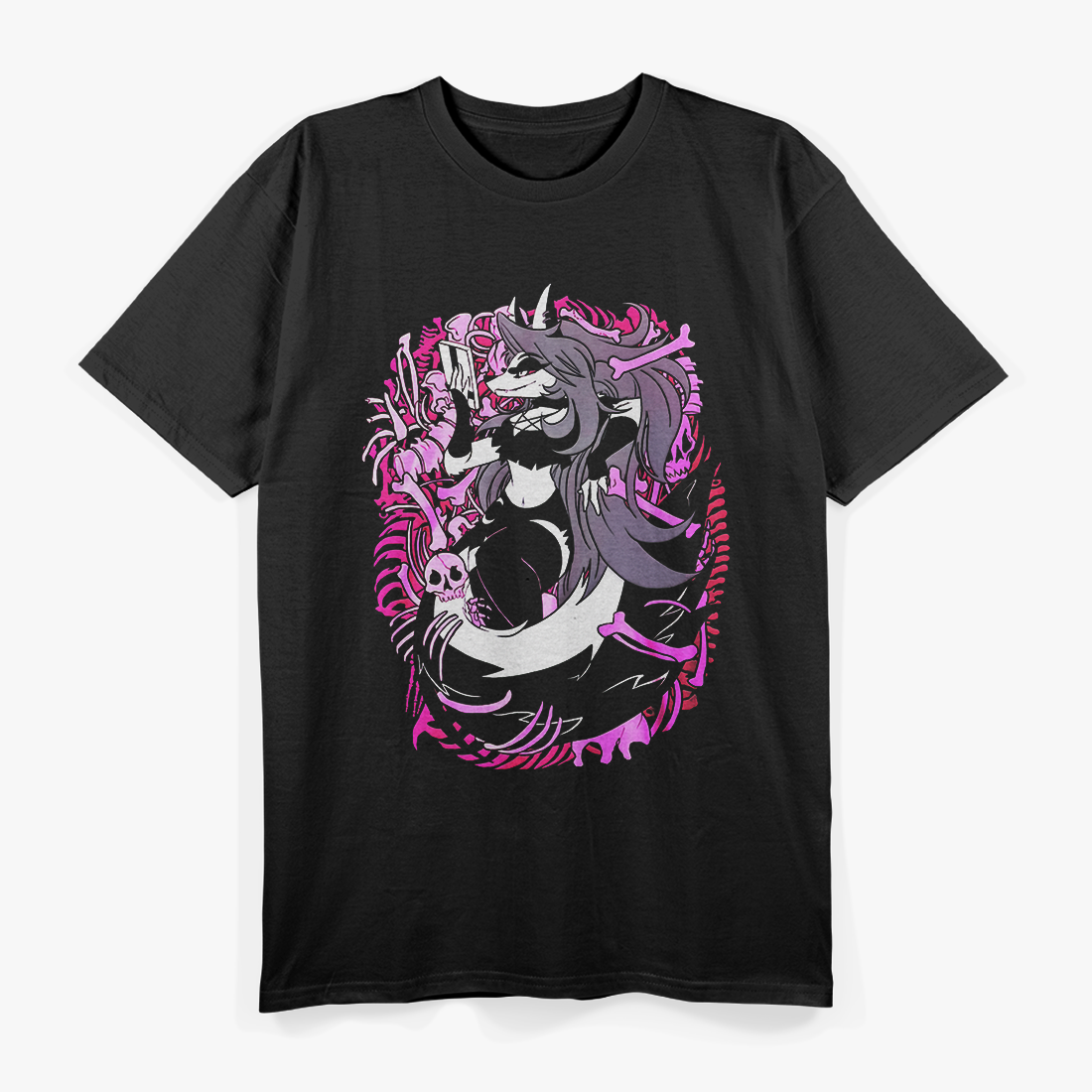 Gothic Demon Wolf – Dark Fantasy Loona Inspired Design T-Shirt