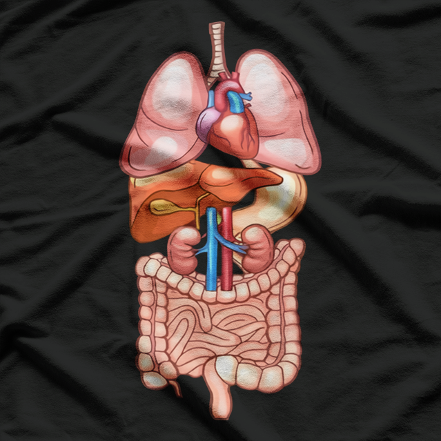 Internal Organ Diagram Human Anatomy Educational Graphic T-Shirt