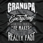 Grandpa Knows Everything Funny Father's Day Gift Cool Grandpa T-Shirt