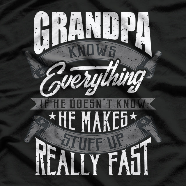 Grandpa Knows Everything Funny Father's Day Gift Cool Grandpa T-Shirt