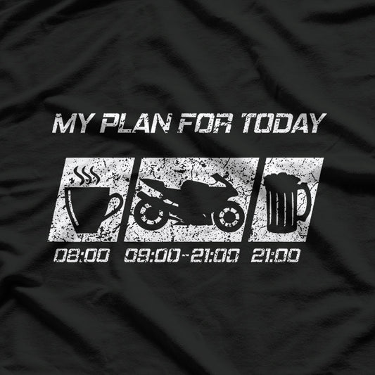 My Plan for Today Motorrad Geschenke lustig Racer Herren T-Shirt