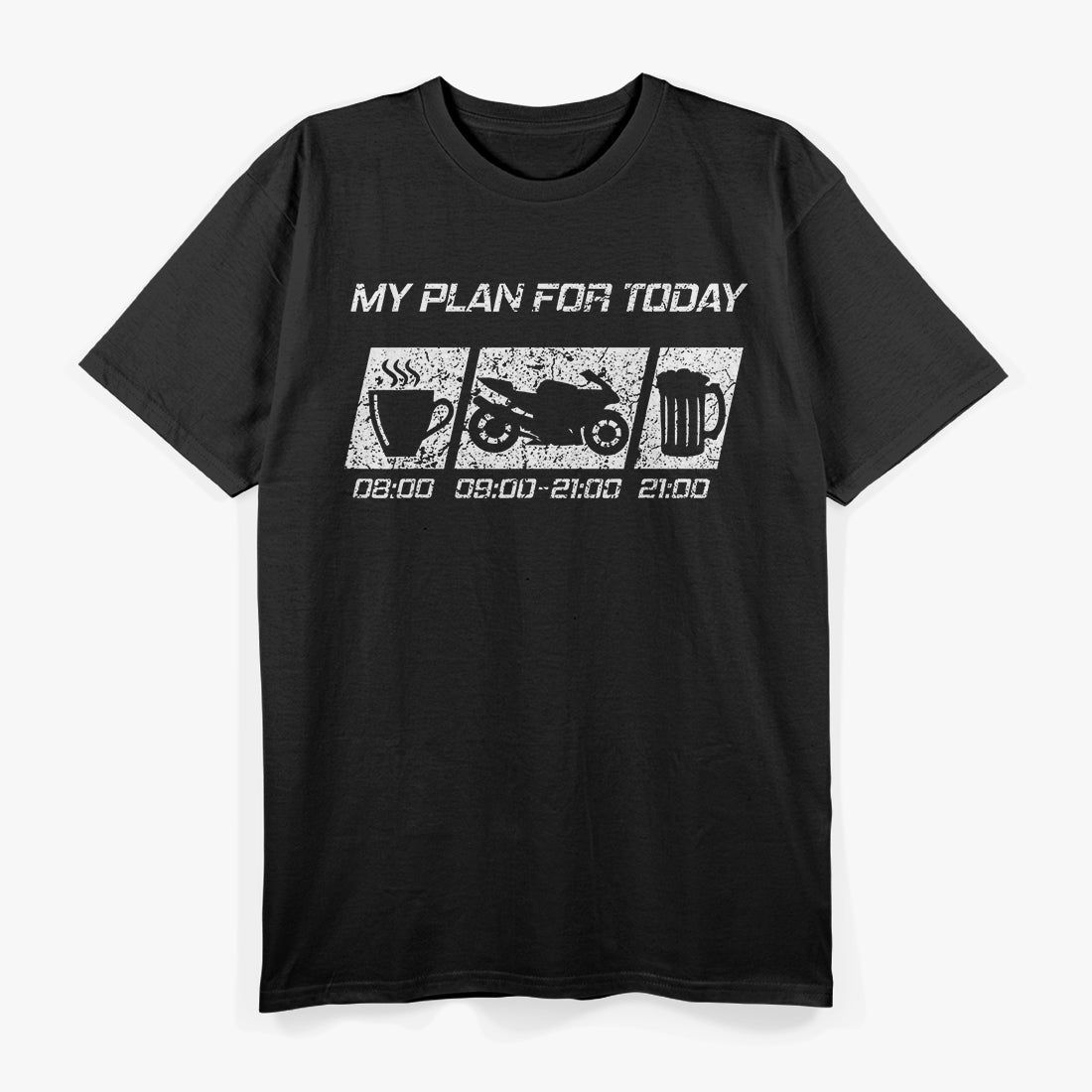 My Plan for Today Motorrad Geschenke lustig Racer Herren T-Shirt