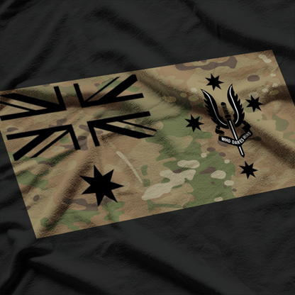 Australian Flag (SAS Multicam Black & White) T-Shirt