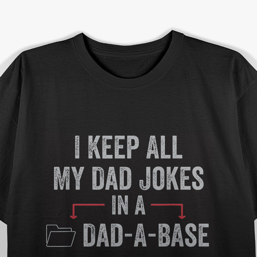 Dad-a-Base Jokes Vintage - Funny Retro Dad Humor T-Shirt