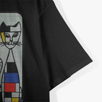 Mid Century Mondrian Cats  Retro Abstract Art Cat Lover T-Shirt