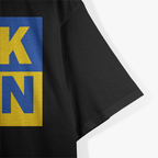 Puck Futin Ukrainian Flag Anti-War Statement Cotton Graphic T-Shirt