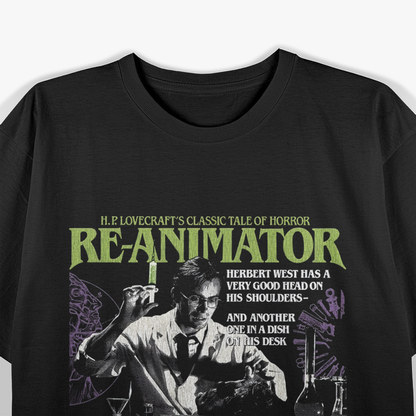 Reanimator Inspired Herbert West Horror Parody Graphic T-Shirt