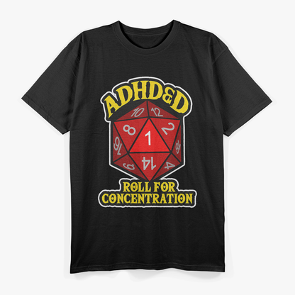 Roll for Concentration Funny Tabletop RPG Gamer T-Shirt