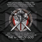 Bold Armor of God Verse-Inspired Artwork T-Shirt