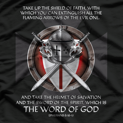 Bold Armor of God Verse-Inspired Artwork T-Shirt