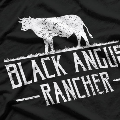 Black Angus Cow Rancher T-Shirt
