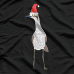 Christmas Bush Stone-Curlew Bird Art on Black Nature T-Shirt