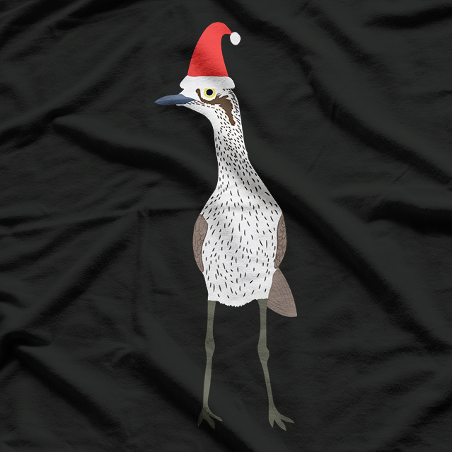 Christmas Bush Stone-Curlew Bird Art on Black Nature T-Shirt