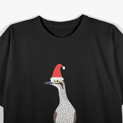 Christmas Bush Stone-Curlew Bird Art on Black Nature T-Shirt