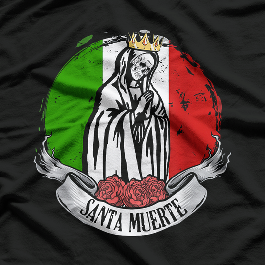 Mexican Flag Santa Muerte, Woman Skeleton, Mexico T-Shirt