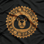 Save a Tree Eat a Beaver – Funny Humor Graphic Retro T-Shirt