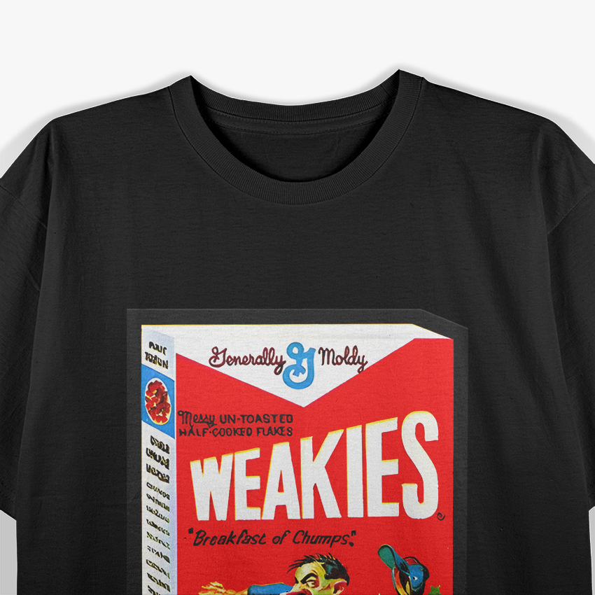 Weakies Funny Parody Cereal Box Style Graphic T-Shirt