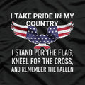 I Take Pride in My Country Veteran Patriot USA American Flag T-Shirt