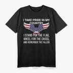 I Take Pride in My Country Veteran Patriot USA American Flag T-Shirt