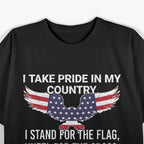 I Take Pride in My Country Veteran Patriot USA American Flag T-Shirt