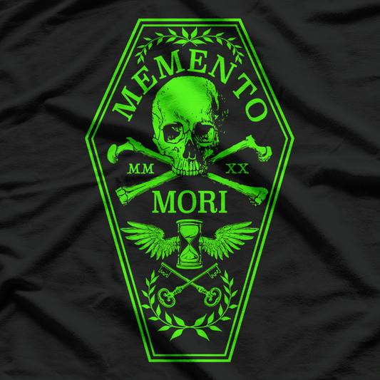 Memento Mori Green Skull Art Inspired Gothic Aesthetic  T-Shirt
