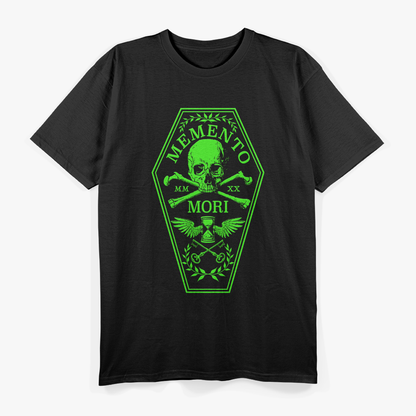 Memento Mori Green Skull Art Inspired Gothic Aesthetic  T-Shirt