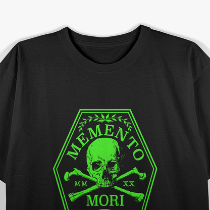 Memento Mori Green Skull Art Inspired Gothic Aesthetic  T-Shirt
