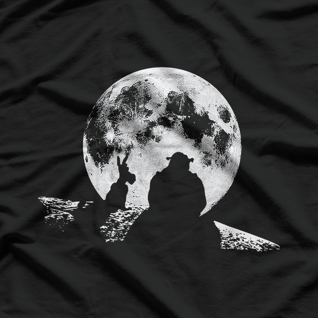 Funny Green Ogre Parody  Donkey Silhouette Graphic  T-Shirt