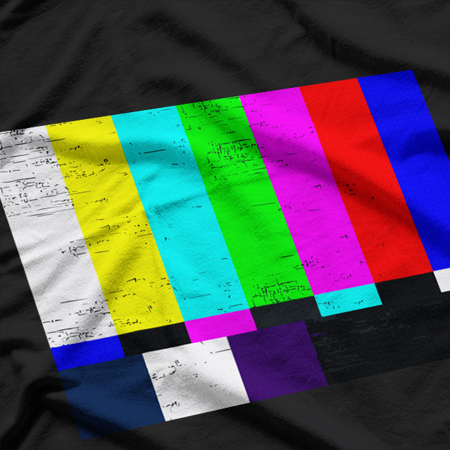 Vintage TV Test Pattern Color Bars Retro Media T-Shirt