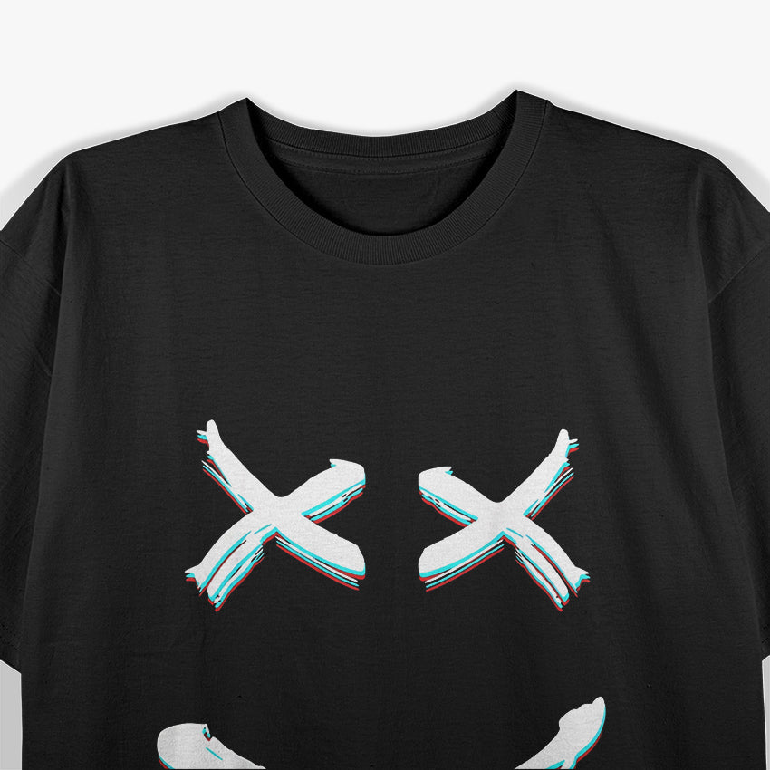 X Eyed Smile Face: Edgy Minimalist T-Shirt