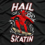 Hail Skatin Satanic Occult Funny Skateboard T-Shirt